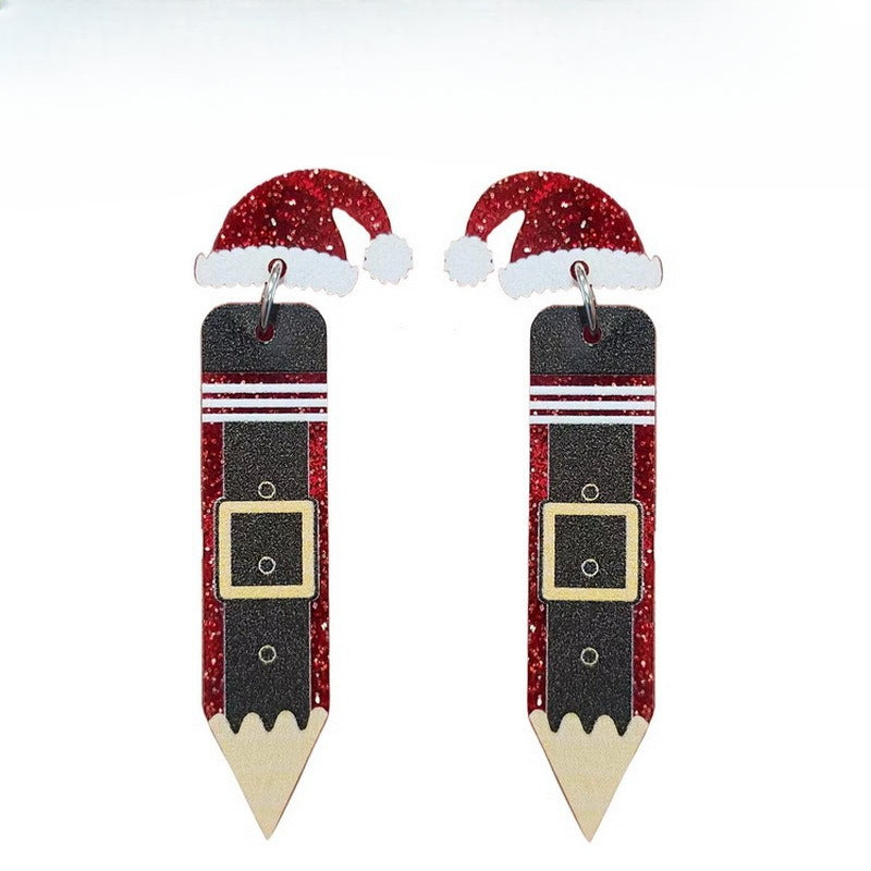 Wholesale Valentine's Day Love Heart Rocket Gift Box Ice Cream Burgundy Retro High-end Earrings